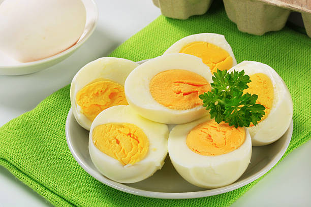 Hardboiled eggs on a plate