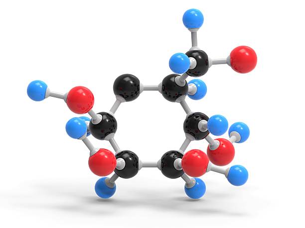 Glucose sugar, molecular model